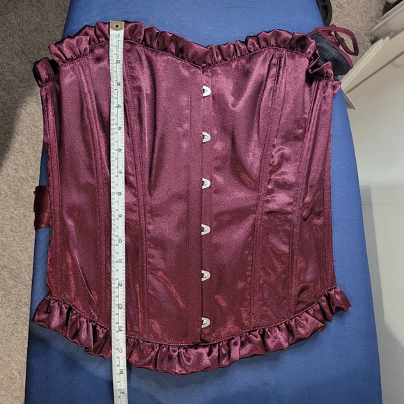 Women's Burgundy Corset / Bustier Set - Picture 10 of 11